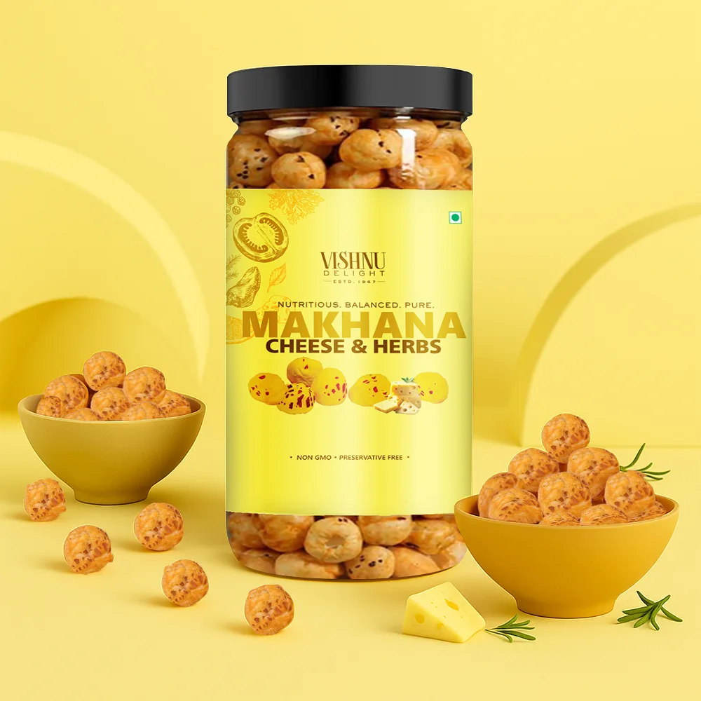 Nutritious Cheese & Herbs Flavored Makhana in Jar