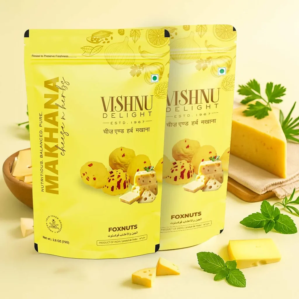 Premium Organic Makhana – Cheese & Herbs – Pack of 2 Pouches