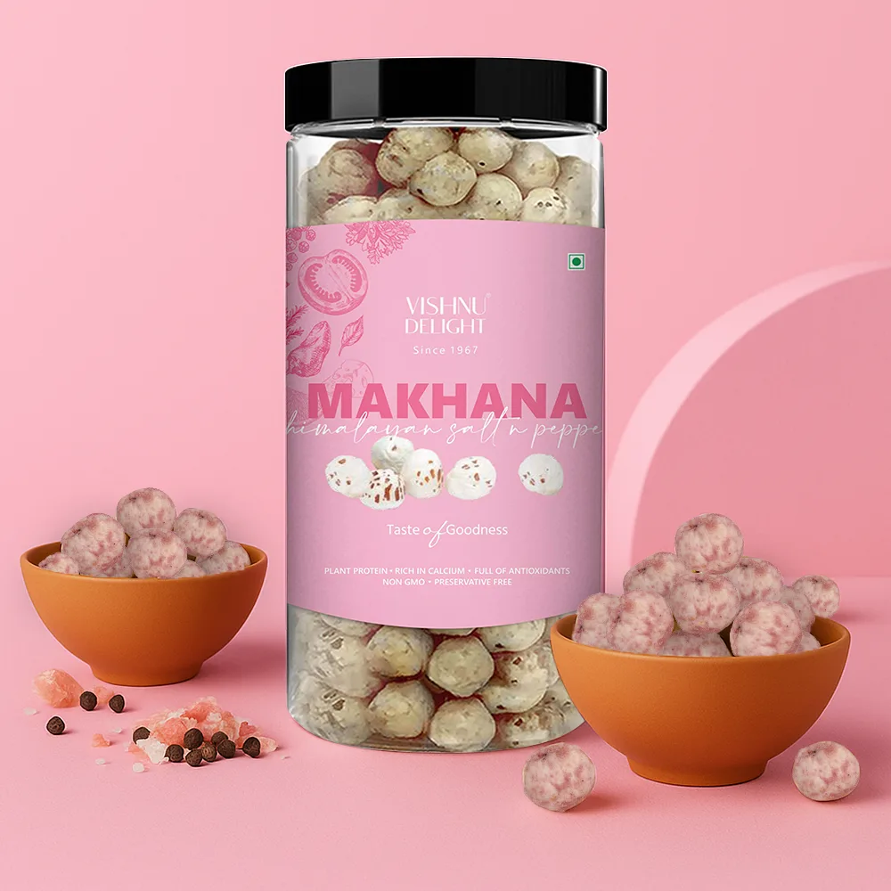 Healthy Fox Nuts – Himalayan Salt and Pepper 90 gm Jar