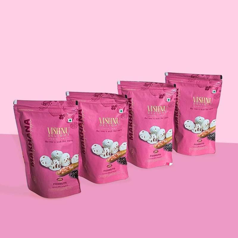 Roasted makhana pack tasty healthy Himalayan salt pepper snack