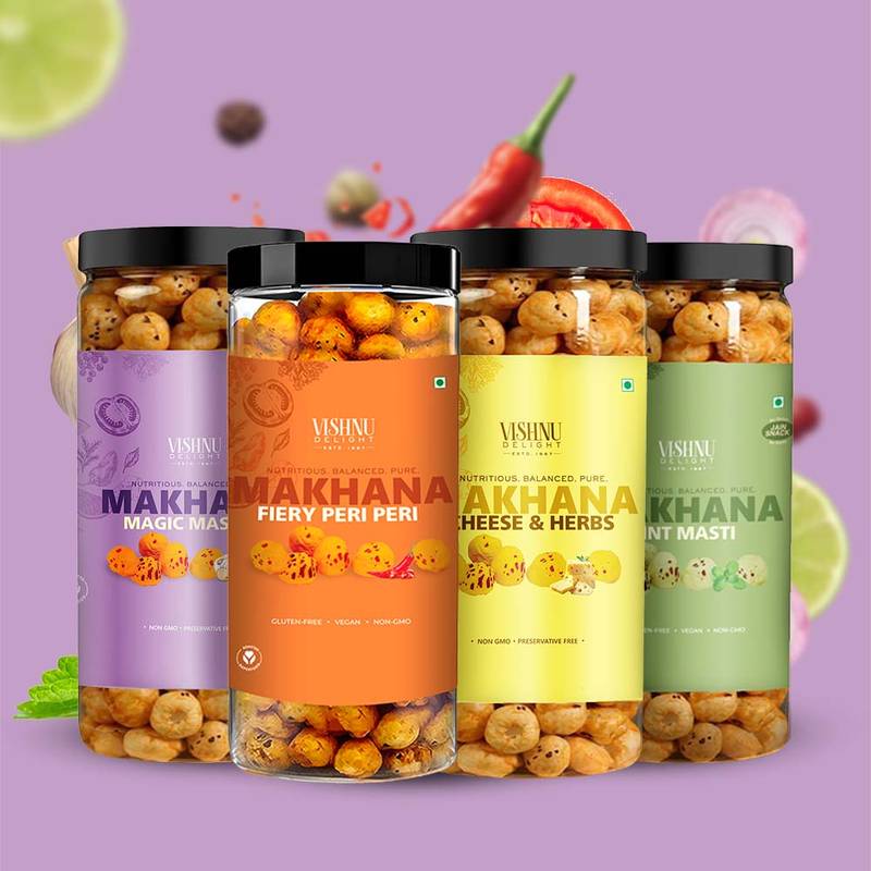 Flavoured Organic Fox Nuts Combo – Spicy & Cheesy Makhana Snack Pack