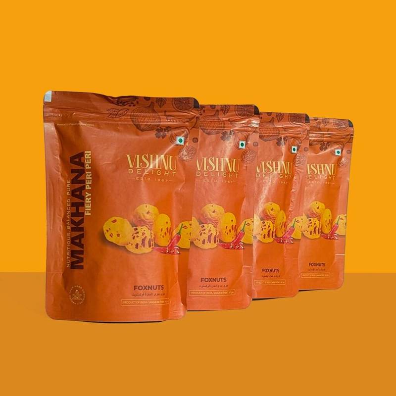 Vishnu Delight roasted fiery peri peri makhana organic spicy flavor