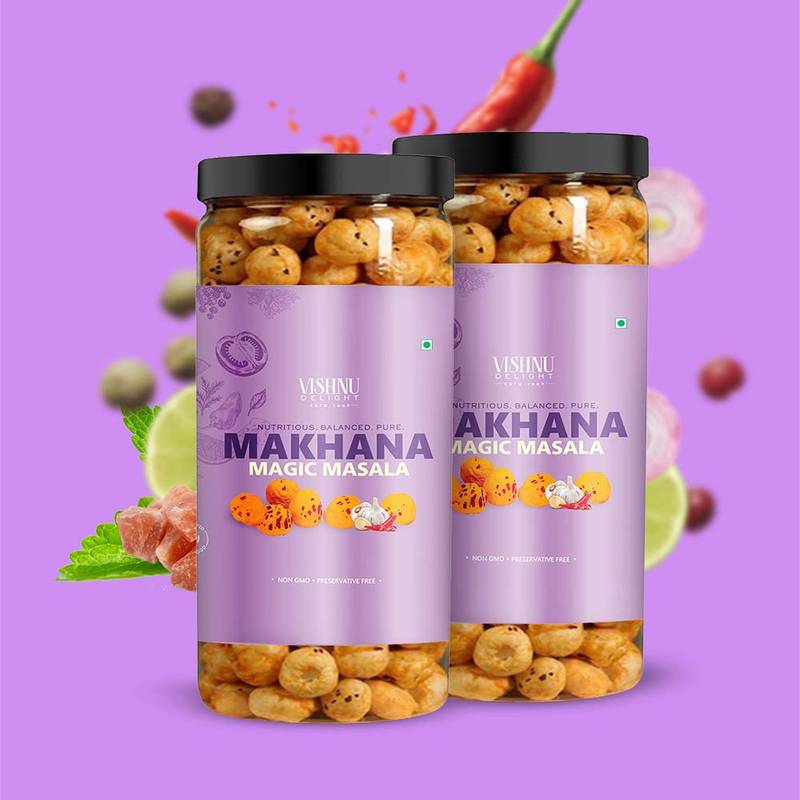 Organic roasted makhana magic masala healthy party snack