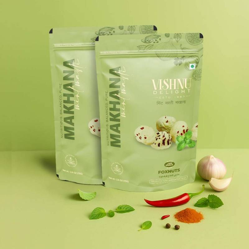 Mint Masti Organic Roasted Fox Nuts – Vishnu Delight Healthy Crunchy Snack
